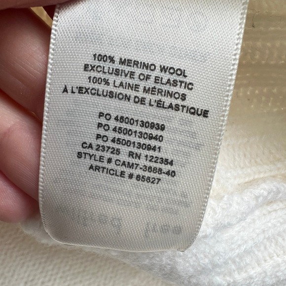 Aritzia Wilfred Free 100% Merino Wool Cream White Crop Turtleneck Sweater Top - Picture 5 of 6